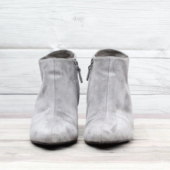 COLE HAAN Jordyn II Gray Suede Wedge Ankle Booties Size 8.5 B - Picture 4 of 9